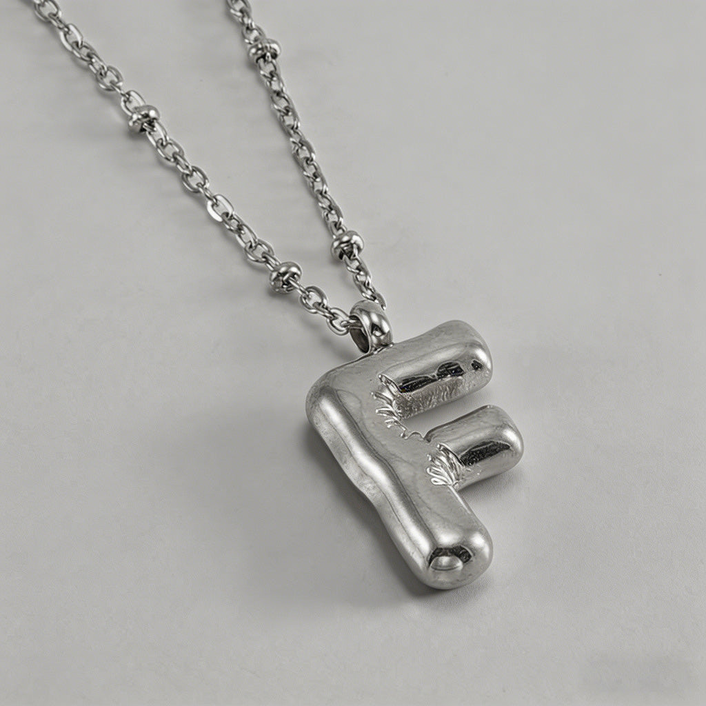 3D Bubble Letter Initial Neckl - Shopdayla Wholesale - #1442