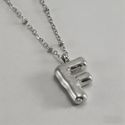 3D Bubble Letter Initial Neckl - Shopdayla Wholesale - #1442