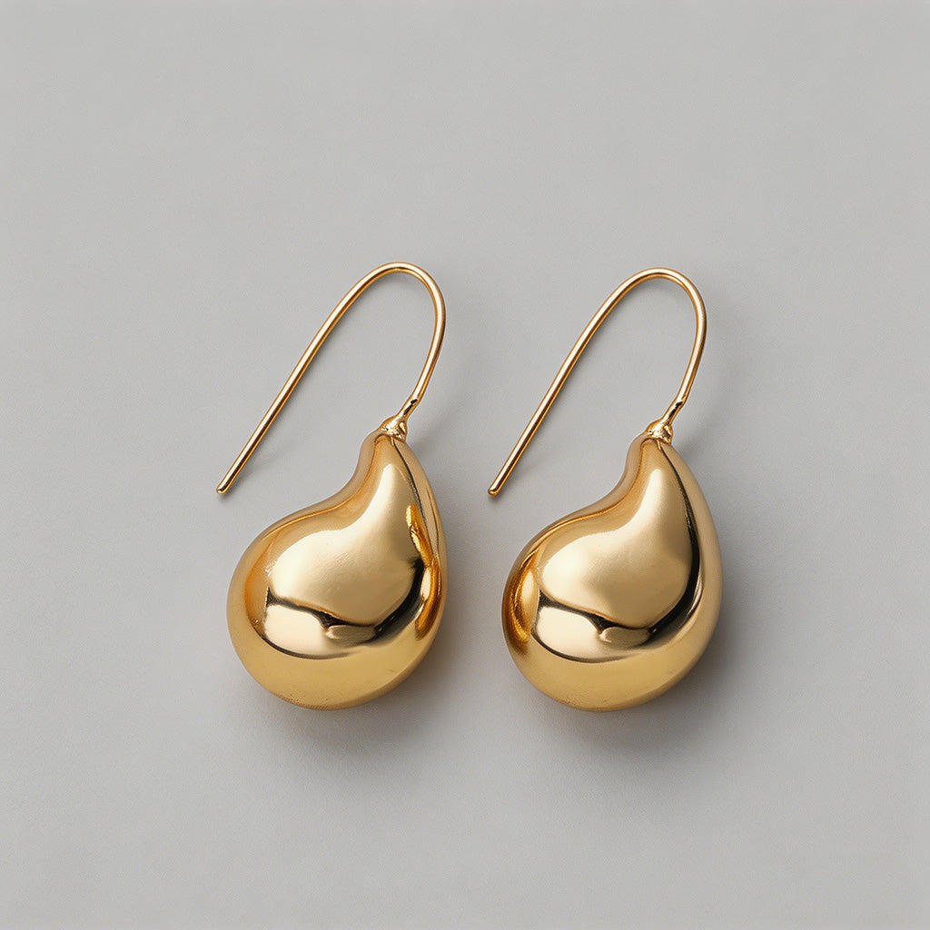 Polished Gold Teardrop Drop Ea - Shopdayla Wholesale - #1122
