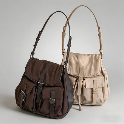 Multi-Pocket Nylon Hobo Should - Shopdayla Wholesale - #5810