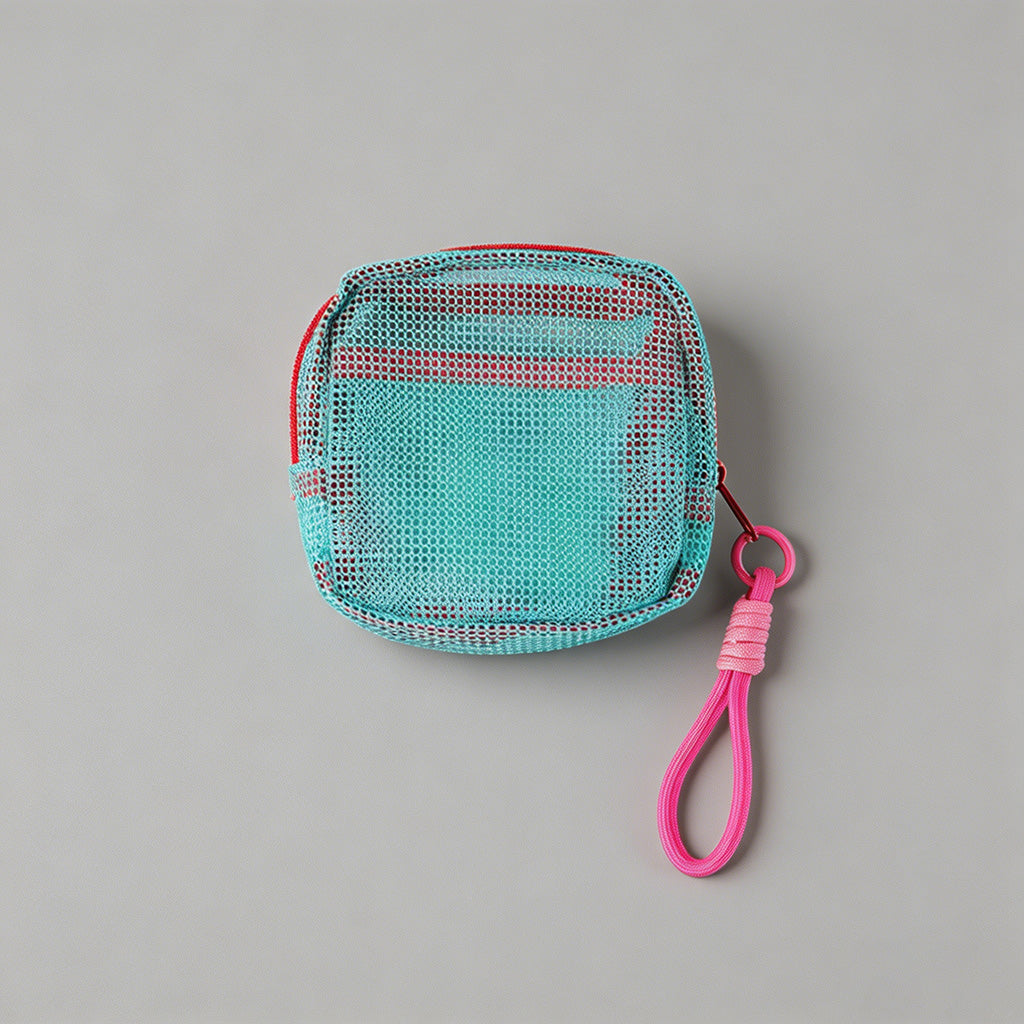 Block Mesh Mini Pouch - Shopdayla Wholesale - #1298