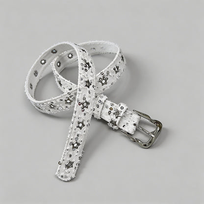 Denim Sequin Star Eyelets Belt - Shopdayla Wholesale - #0722