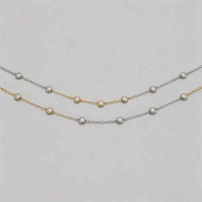 Bubble CZ Station Necklace - Shopdayla Wholesale - #1874