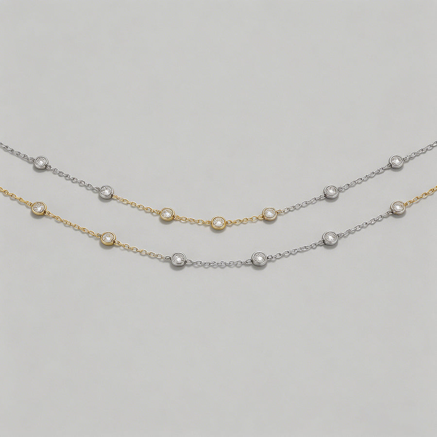 Bubble CZ Station Necklace - Shopdayla Wholesale - #1874