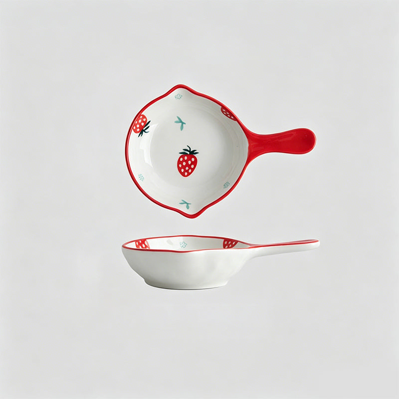 Lovely Cartoon Hand-painted Handle Ceramic Side Dish