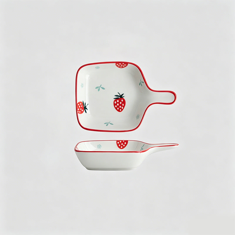 Lovely Cartoon Hand-painted Handle Ceramic Side Dish