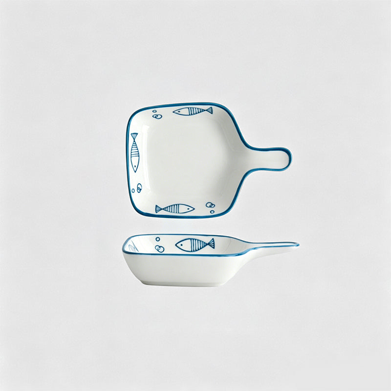 Lovely Cartoon Hand-painted Handle Ceramic Side Dish