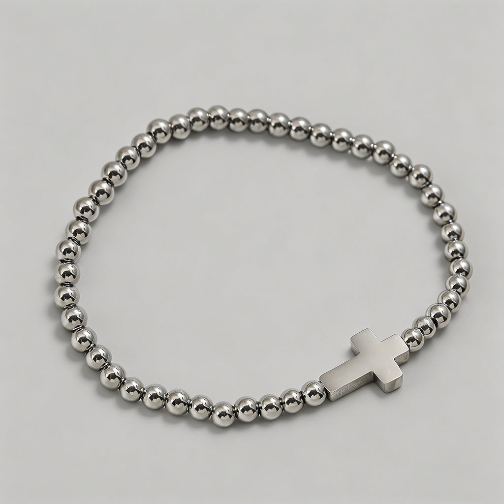 Cross Beaded Stretch Bracelet - Shopdayla Wholesale - #4034