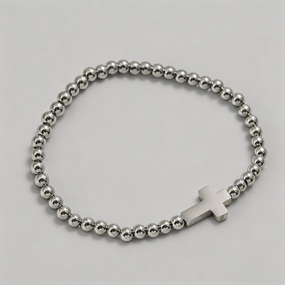Cross Beaded Stretch Bracelet - Shopdayla Wholesale - #4034
