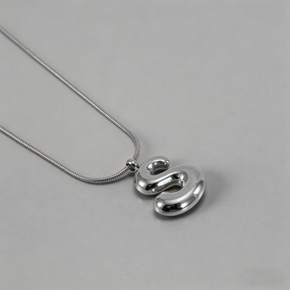 3D Bubble Letter Initial Neckl - Shopdayla Wholesale - #4658
