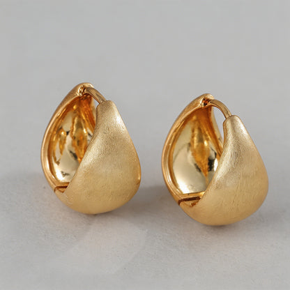 Brushed Dome Hoop Earrings - Shopdayla Wholesale - #3906