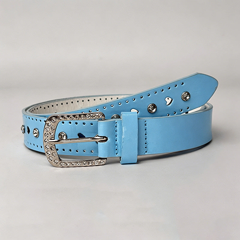 Rhinestone Heart PU Belt - Shopdayla Wholesale - #8850