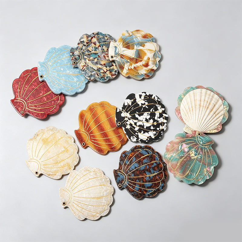 Vintage Seashell Acetate Compa - Shopdayla Wholesale - #9778