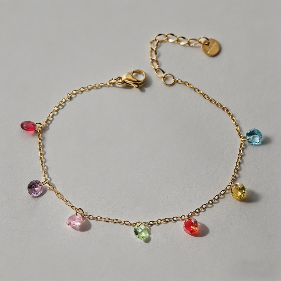 Colorful Zircon Stainless Stee - Shopdayla Wholesale - #2578