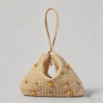 Vintage Studded Straw Triangle - Shopdayla Wholesale - #0370