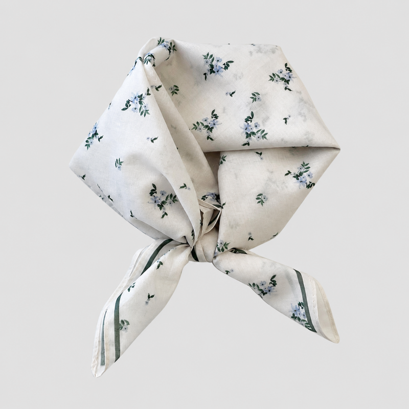 Floral Cotton Square Scarf Hea - Shopdayla Wholesale - #4178