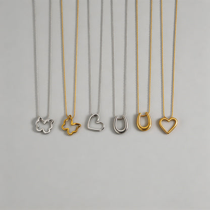 Open Shape Snake Chain Necklac - Shopdayla Wholesale - #3618