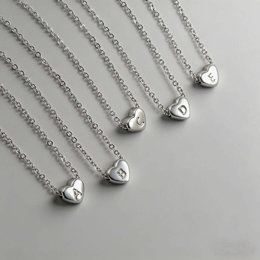 26 Letters Heart Initial Neckl - Shopdayla Wholesale - #4818