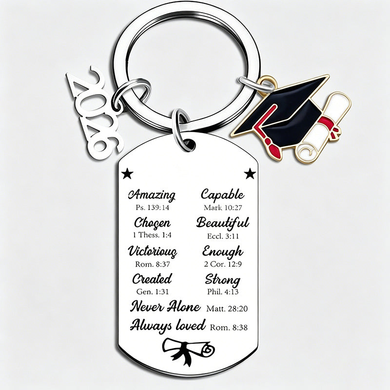 2026 Graduation Stainless Steel Laser Engraved Keychain