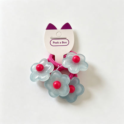 Matte Floral Accent Elastic Hair Ties