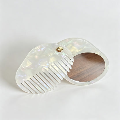 Acetate Folding Hair Comb Mirror