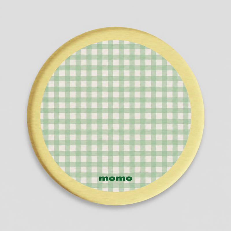 Round Grid Print Acrylic Drink Coaster