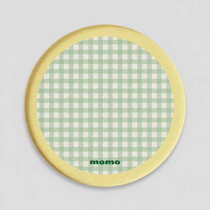 Round Grid Print Acrylic Drink Coaster
