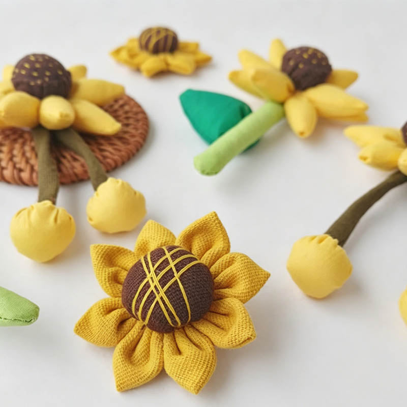 Fabric Sunflower Brooch Pin - Shopdayla Wholesale - #4626