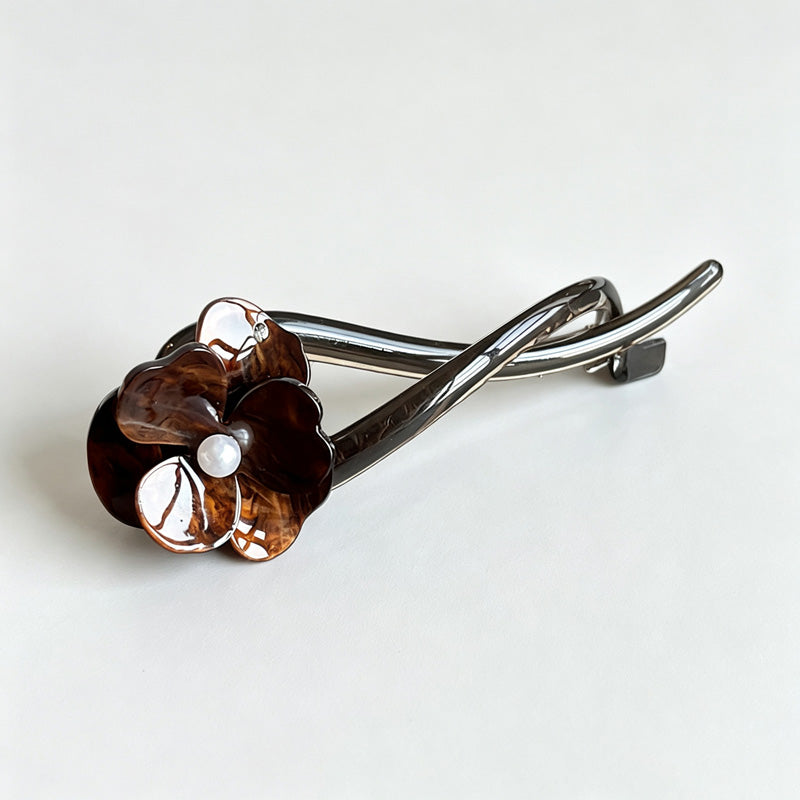 Acrylic Camellia Twist Hair Clip