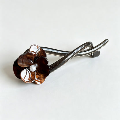 Acrylic Camellia Twist Hair Clip