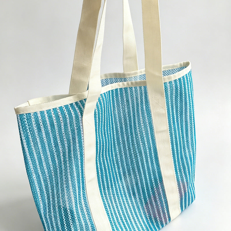 Bright Stripe Mesh Tote Bag