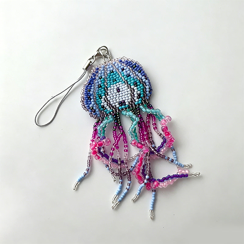 Handmade Beaded Jellyfish Keychain