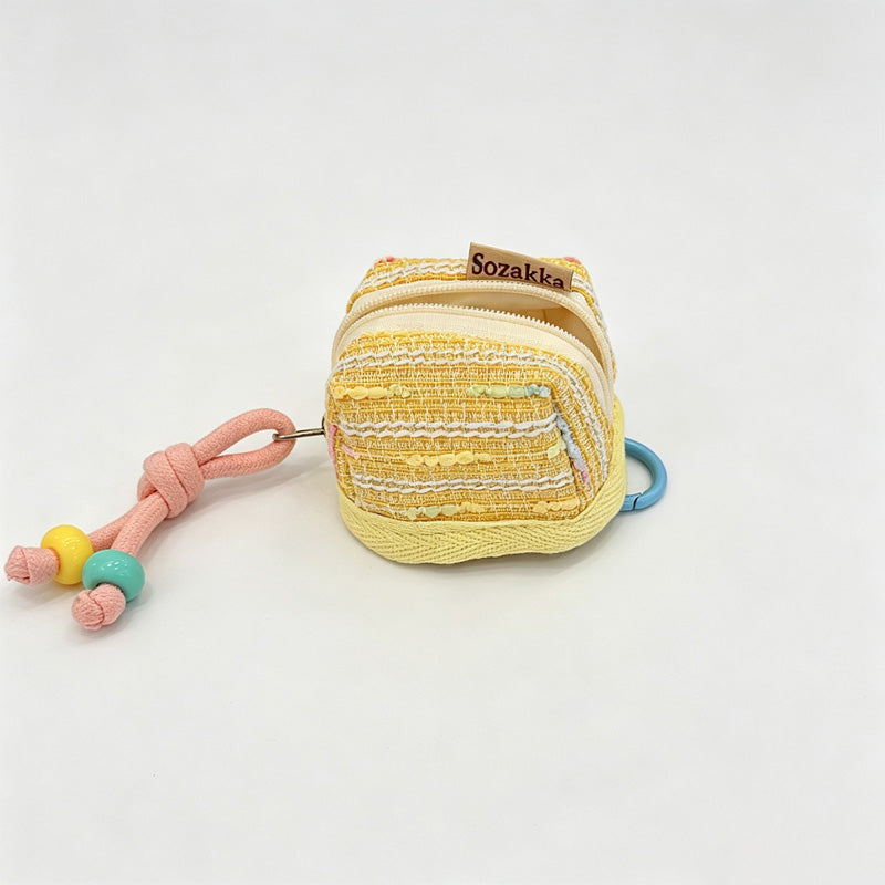 Color Stripe Fabric Earbud Storage Pouch