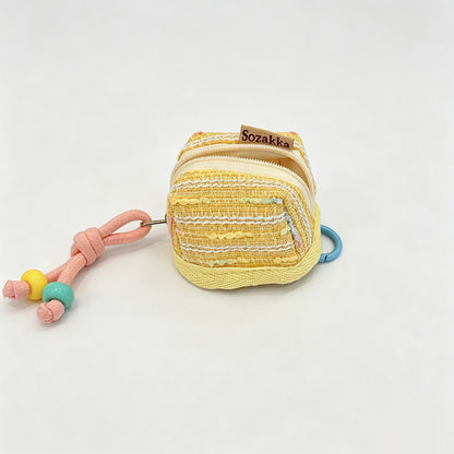 Color Stripe Fabric Earbud Storage Pouch