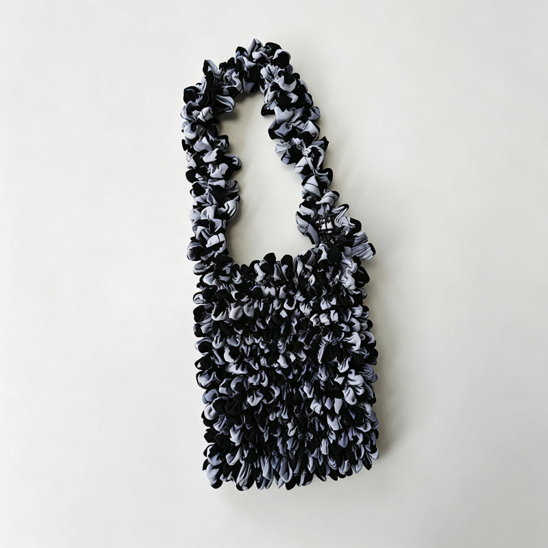 Textured Pleated Storage Tote Bag