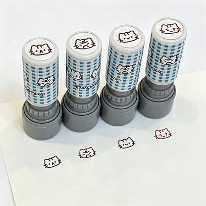 ini Cat Self‑Inking Round Stamp