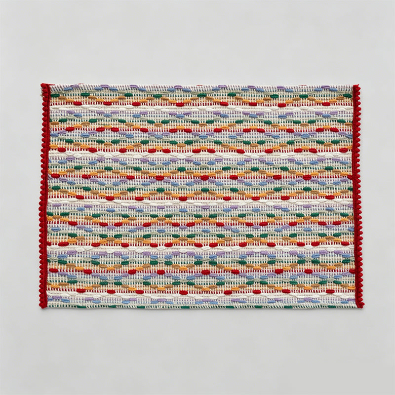Christmas Striped Woven Fabric Heat Resistant Dining Placemat