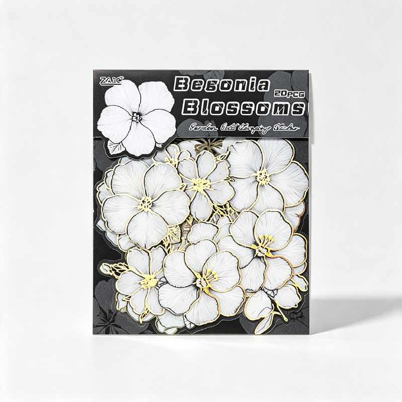 Monochrome Floral Stickers Set