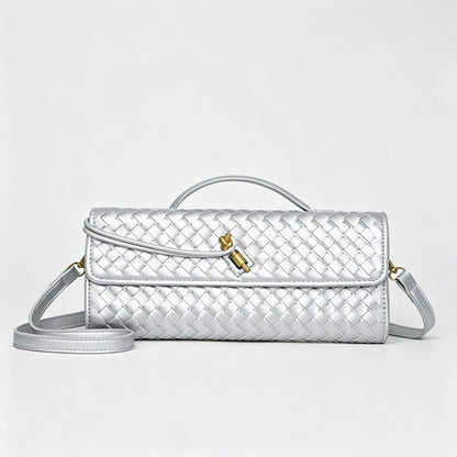 Woven Faux PU Handbag Crossbody Bag