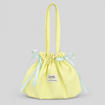 Solid Color Drawstring Handle Bag