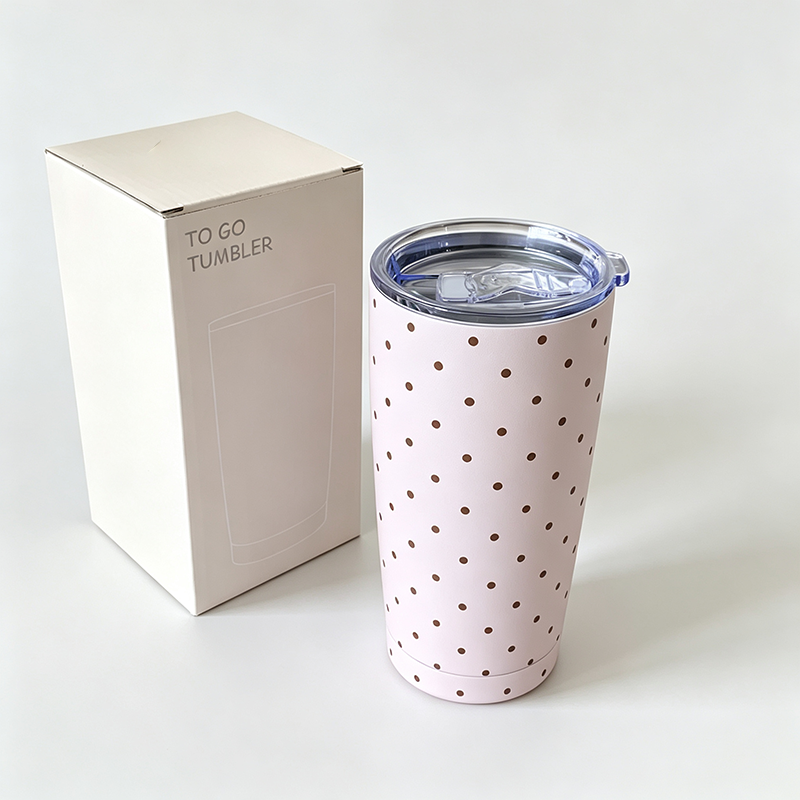 Polka Dot Straw Tumbler