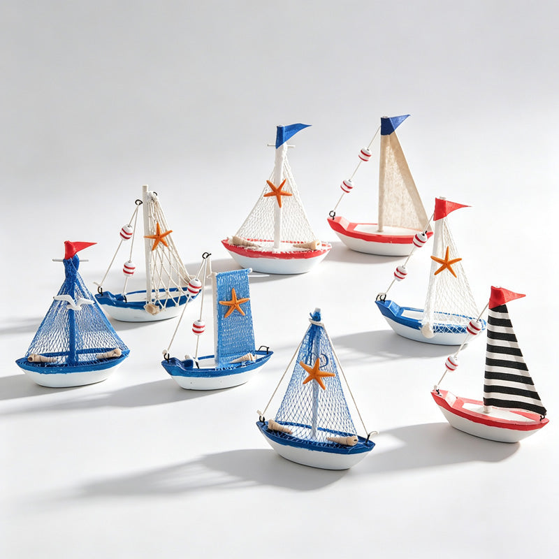 Wood Sailboat Model Ornament