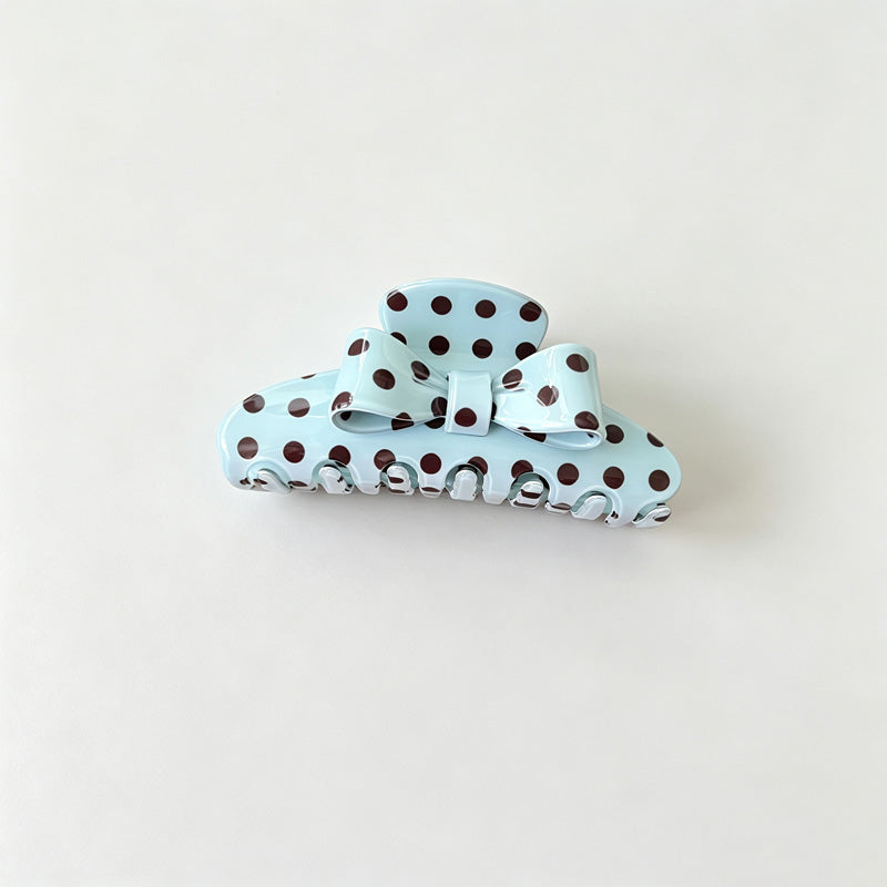 Polka Dot Bow Decor Hair Claw Clip
