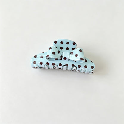 Polka Dot Bow Decor Hair Claw Clip