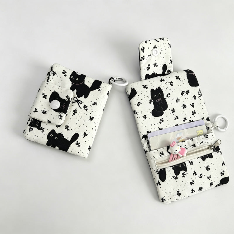 Multi Compartment Canvas Coin Pouch
