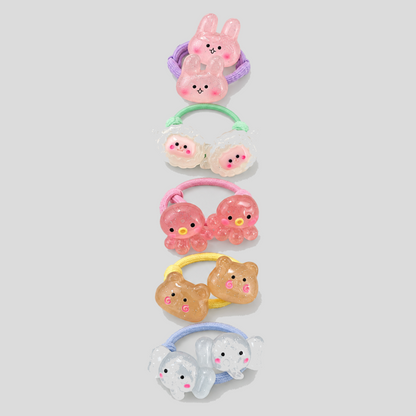 Animal Flower Elastic Hair Ties