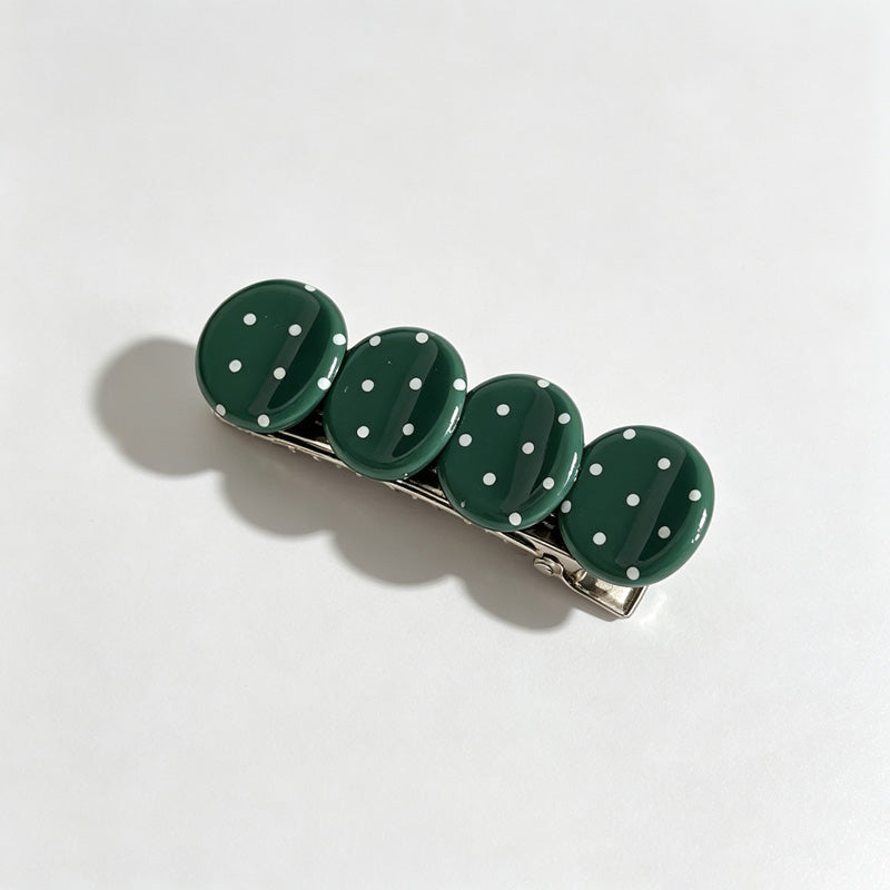 Polka‑Dot Acetate Hair Barrettes