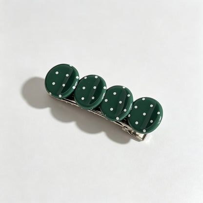 Polka‑Dot Acetate Hair Barrettes