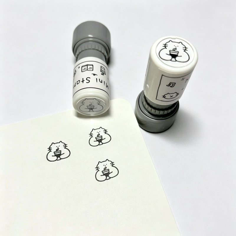 Mini Cat Self‑Inking Round Stamp
