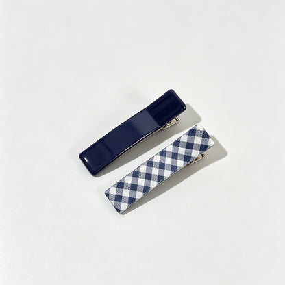 Plaid Alligator Hair Clip 2‑Piece Set